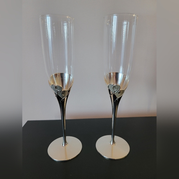 Lenox Other - Lenox Silver Wedding Toasting Set with Elegant Design.